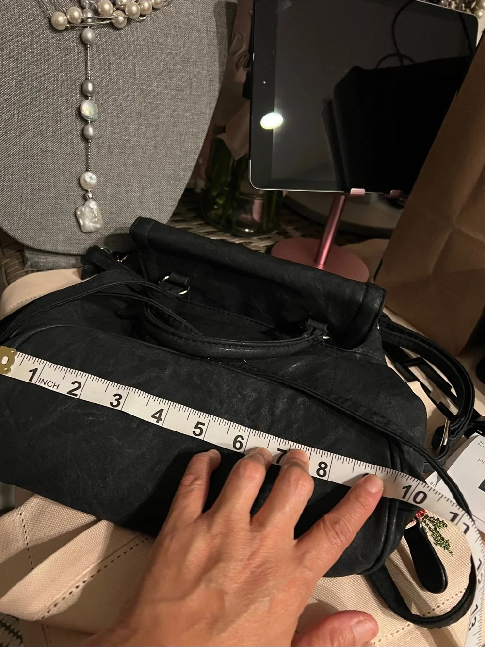 Black Multi Sac brand  Crossbody Bag -